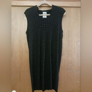 New Vocal Black Sleeveless Dress with Silver Studs